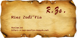 Riez Zsófia névjegykártya